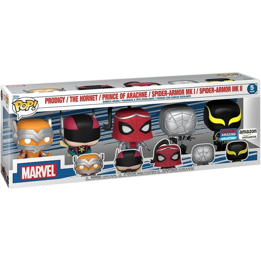 Funko Pop! 5-Pack Marvel: Spider-Man - Prodigy / The Hornet / Prince of Arachne / Spider-Armor MK I / Spider-Armor MK II