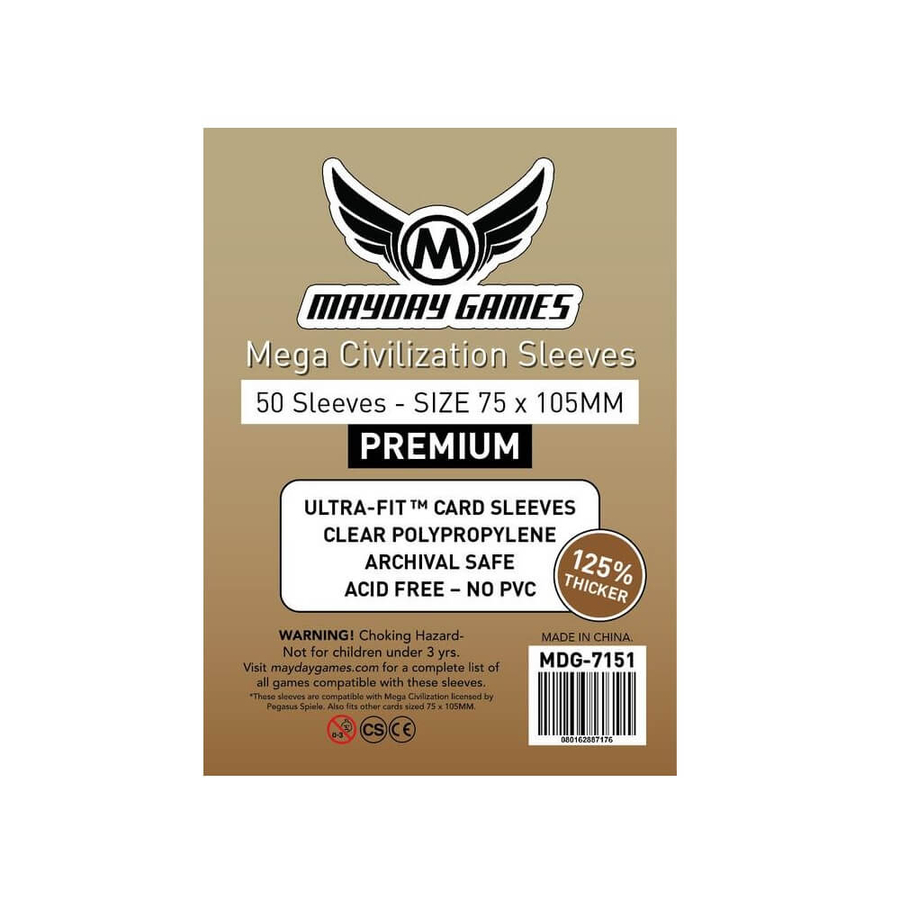Mayday Games Prémium Mega Civilization kártyavédő 75 x 105 mm (50 db-os csomag)