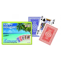 Piatnik Happy holiday plasztik römi kártya, 2*55 lap
