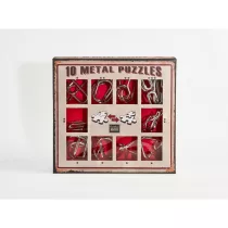 10 Metal Puzzle ördöglakat szett, piros *-***