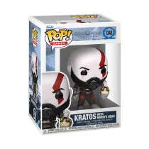   Funko POP! Games God of War Ragnarök – Kratos Mimir fejével (vinyl figura, 9,7 cm)