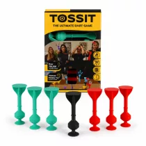  Tossit Starter Pack – Piros, Türkiz | Szilikon Tapadókorongos Darts Játék 2 Főre | 7 Játékmód